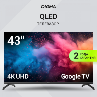 Телевизор QLED Digma DM-LED43UQB31, Smart TV, черный