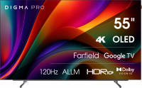 Телевизор OLED Digma Pro OLED 55M, Google TV, Frameless, черный/серебристый