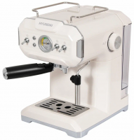 Кофеварка рожковая Hyundai HEM-5300, бежевый/серебристый