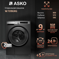 Стиральная машина Asko W7096XG, графитовый черный