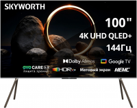 Телевизор QLED Skyworth 100Q79H MaxScreen TV, Android TV, черный/коричневый
