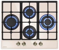 Варочная панель Meferi MGH604BG GLASS RETRO, конфорка WOK, бежевый