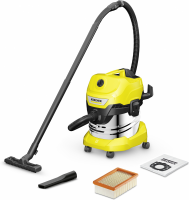 Пылесос профессиональный Karcher WD 4 S V-20/5/22 (1.628-250.0) желтый/черный