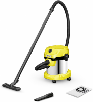 Пылесос профессиональный Karcher WD 2 Plus S V-15/4/18 (1.628-050.0) желтый/черный/серебристый