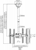 Кронштейн для телевизора Arm Media LCD-1850 черный 26"-65" макс.90кг потолочный поворот и наклон