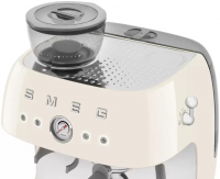 Кофеварка рожковая с встроенной кофемолкой Smeg EGF03CREU, бежевый