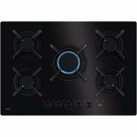 Варочная поверхность газовая AEG HKB75453NB, черный/закаленное стекло (Италия)