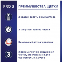 Зубная щетка электрическая Oral-B Pro 3/D505.513.3 CrossAction голубой