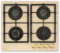 Газовая варочная панель Hyundai HHG 6434 BE, бежевый
