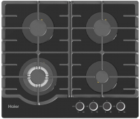 Газовая варочная панель Haier HHX-G64RFB, черный/стекло
