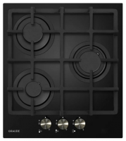 Газовая варочная панель GRAUDE GS 45.1 S, 3 конфорки, поворотные переключатели