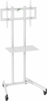 Подставка для телевизора Cactus CS-ST04, белый 37"-70" макс.68кг напольный мобильный