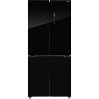 Холодильник Hiberg RFQ-600DX NFGB, черное мерцающее стекло