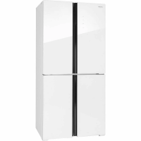 Холодильник Hiberg RFQ-555DX NFGW, белое мерцающее стекло