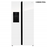Холодильник Hiberg RFS-650DX NFGW Inverter, белое стекло