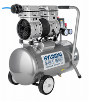 Компрессор безмасляный Hyundai HYC 18224LMS, 180л/мин 24л 1000Вт серебристый
